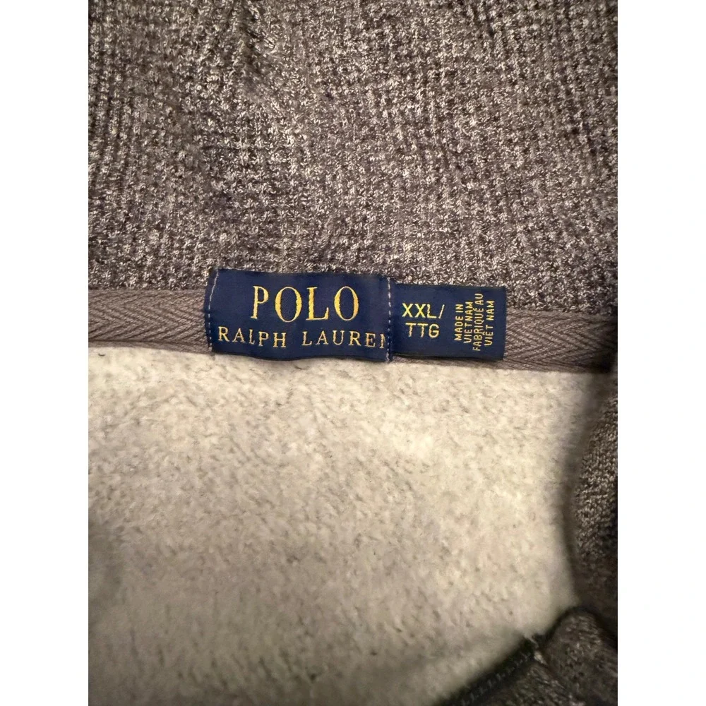Polo Ralph Lauren Mens XXL Full Zip Hoodie Heather Grey Fleece Pony Logo Jacket